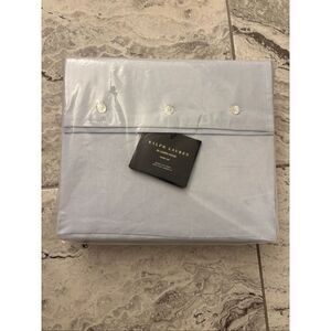 NEW Ralph Lauren Home RL Linen Solid Sheeting, true sky blue queen flat sheet, $